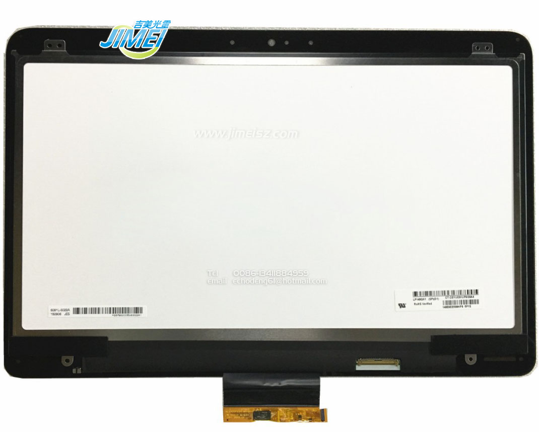 14.0 Inch Laptop LCD Panel 2560*1440 QHD LP140QH1-SPD1 Touch Screen B140QAN01.1 Assembly For HP